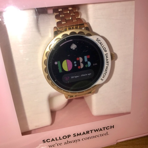 KATE ♠️ SPADE. GOLD SCALLOPED SMARTWATCH 2 -New - Picture 5 of 16